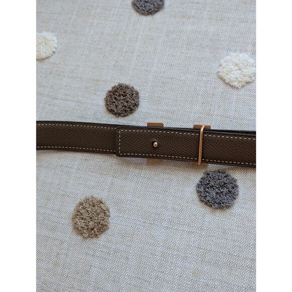 Hermes H Belt Buckle & Reversible Leather Strap 32 mm Safari/Noir 90 CM - Picture 6 of 10